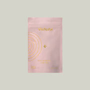 Egg Quality + (One Time) supplement pouch containing a 30-day supply of 90 capsules, featuring a pink and gold design with elegant gold text.